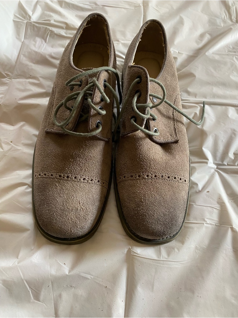 Men's Suede Lace-Up Dress Shoes in Taupe